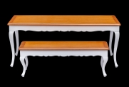 Conjunto laqueada branco com madeira 