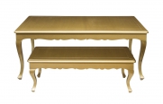Conjunto de mesa dourada 
