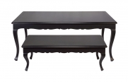 Conjunto de mesa laqueada preta 