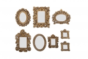 Conjunto de quadro de resina dourado espelhado 